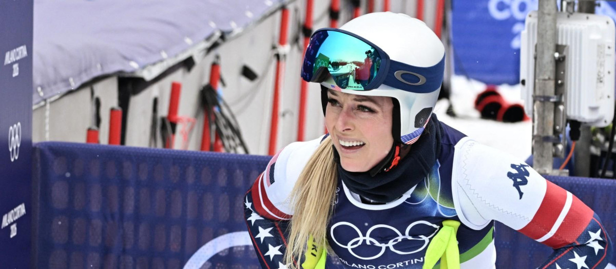 Lindsey Vonn durante un entrenamiento de los Juegos Olímpicos de Invierno Milán-Cortina 2026