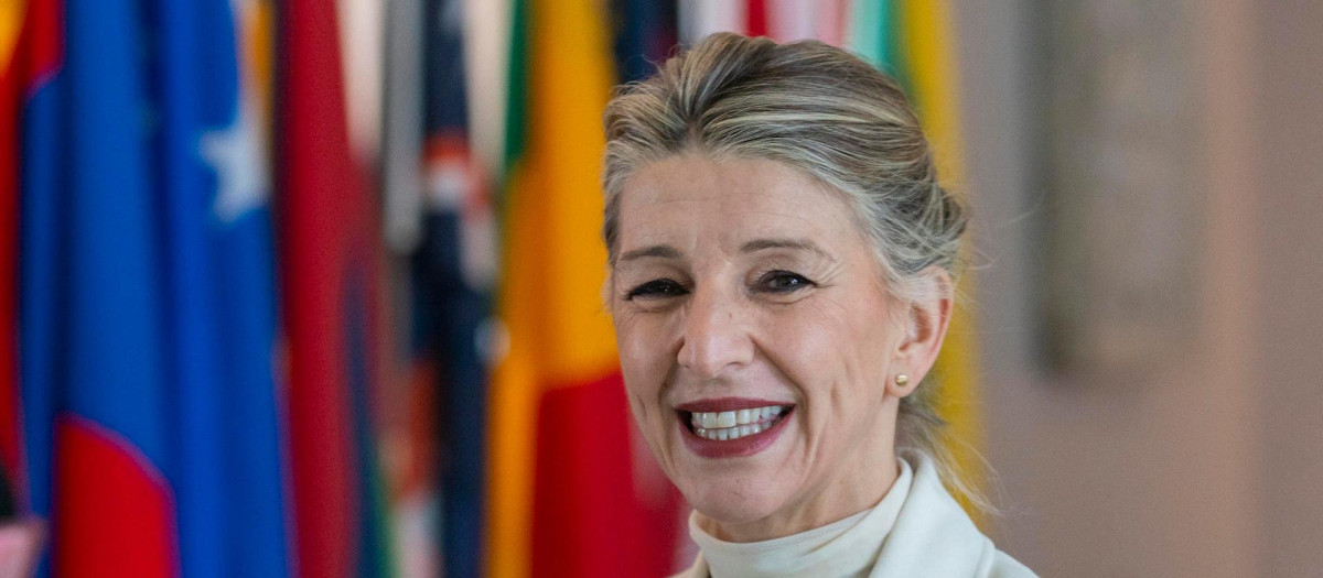 La vicepresidenta segunda y ministra de Trabajo y Economía Social, Yolanda Díaz, en Nueva York este mes de febrero