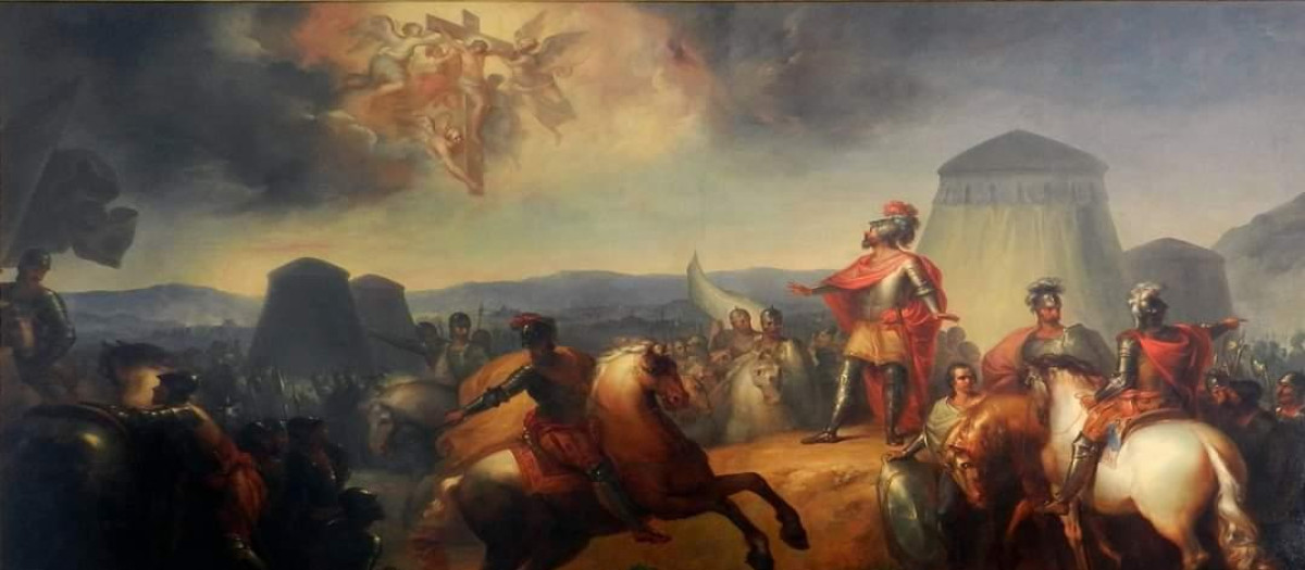 Cuadro sietecentista de la batalla de Ourique en el contexto de la Reconquista de Portugal