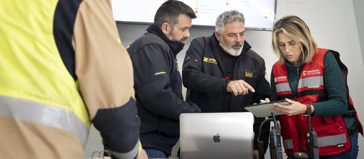Imagen de Marta Barrachina en el PMA durante la borrasca Oriana.
