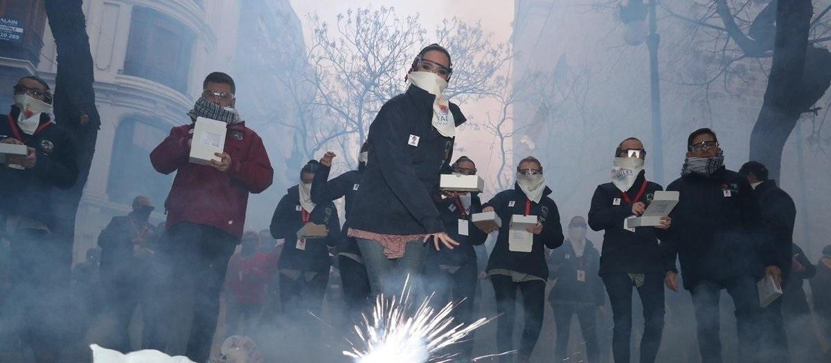 Imagen de archivo de la macrodespertà del día de la Crida en las Fallas de Valencia.