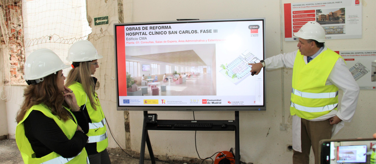 Visita de la consejera de Sanidad, Fátima Matute, a las obras de remodelación del Hospital Clínico San Carlos
