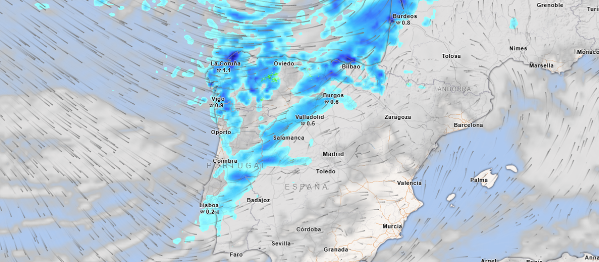 La borrasca Pedro dejará mucho viento y lluvias