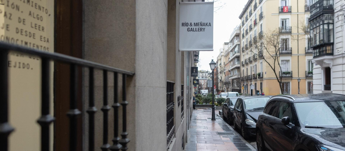 Fachada de la galería de arte ‘Río & Meñaka’ durante la huelga que afecta a las galerías de arte en España, a 2 de febrero