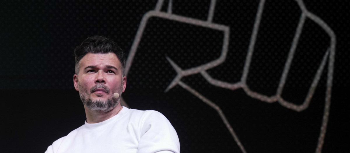 Gabriel Rufián, en un acto en Madrid