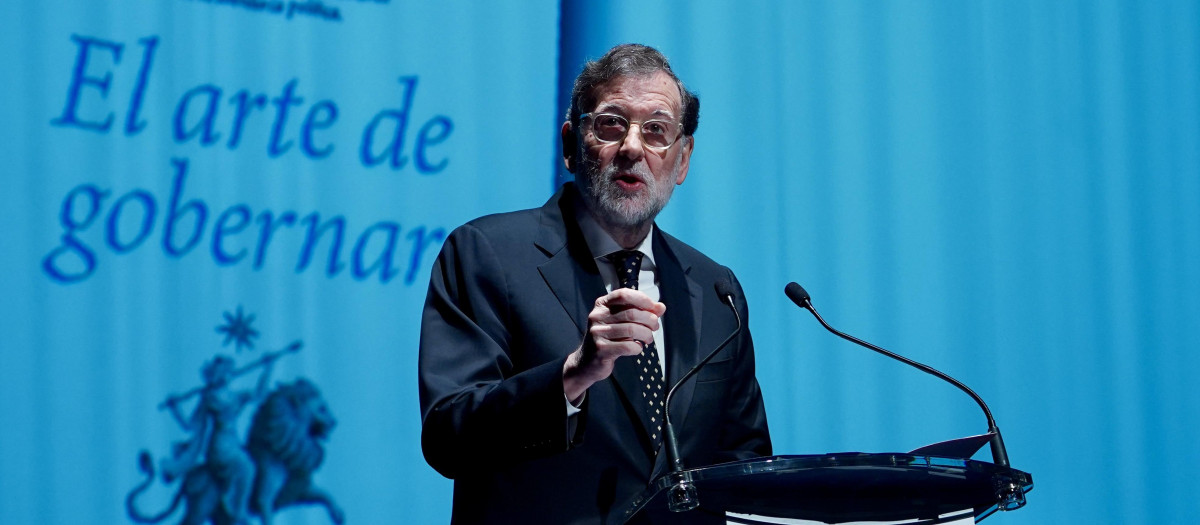Mariano Rajoy, expresidente del Gobienro en la presentación de su libro 'El arte de gobernar', en Valladolid