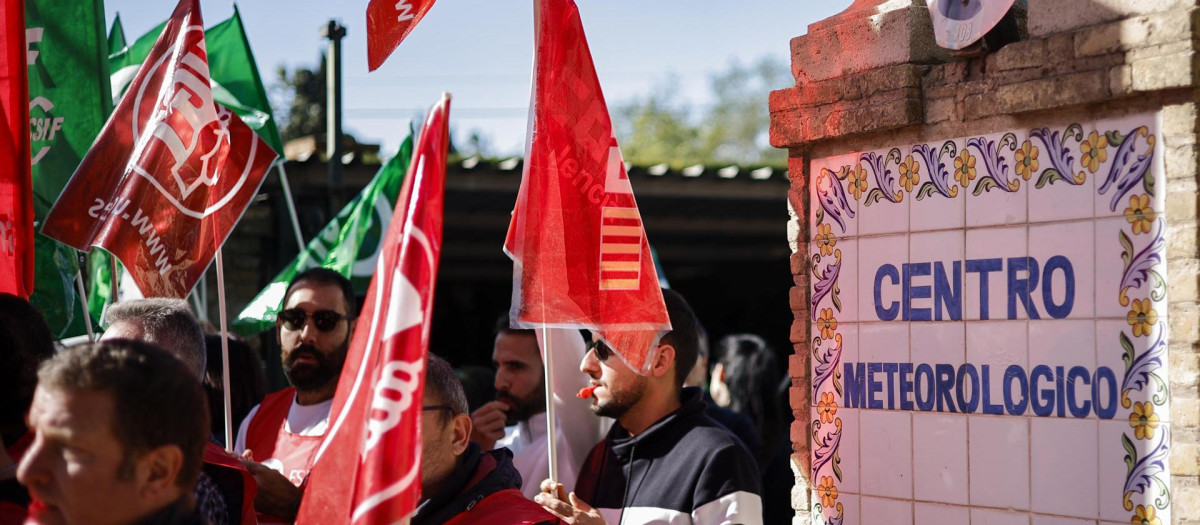 Concentración de trabajadores de la Agencia Estatal de Meteorología