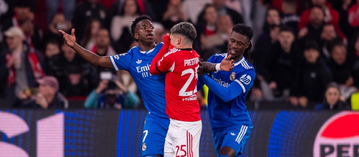 Prestianni discute con Vinicius en el Benfica - Real Madrid