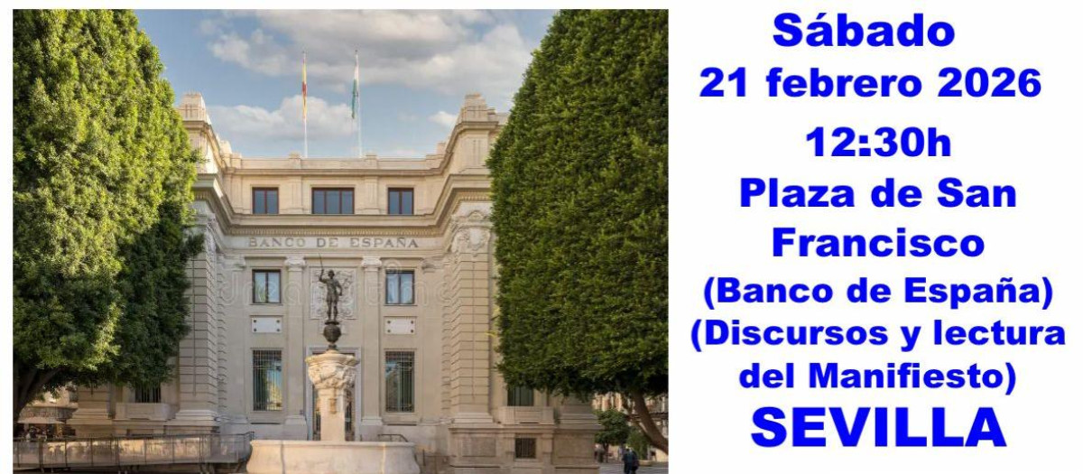 Cartel de convocatoria de la manifestación en Sevilla