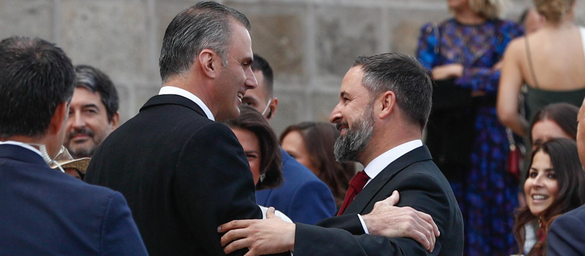 during wedding of Javier Ortega Smith and Paulina Sánchez del Rio in Toledo on Saturday, 16 October 2021