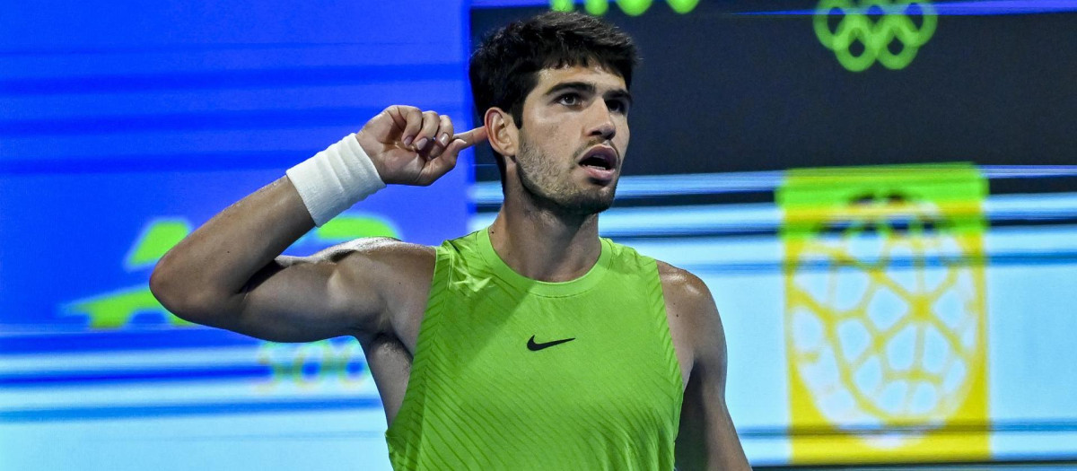 Carlos Alcaraz, en los cuartos de final del ATP 500 de Doha