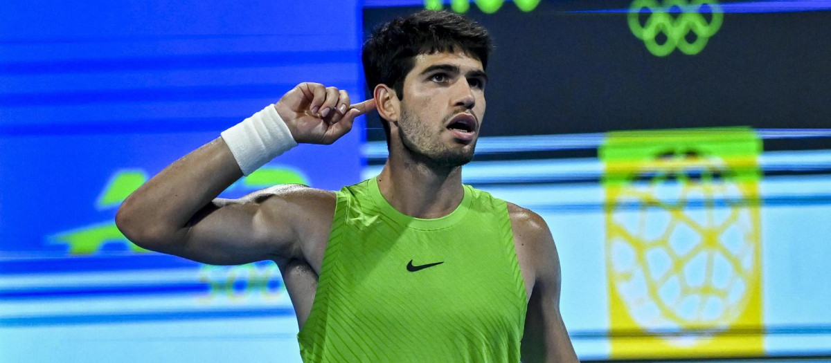Carlos Alcaraz, en los cuartos de final del ATP 500 de Doha
