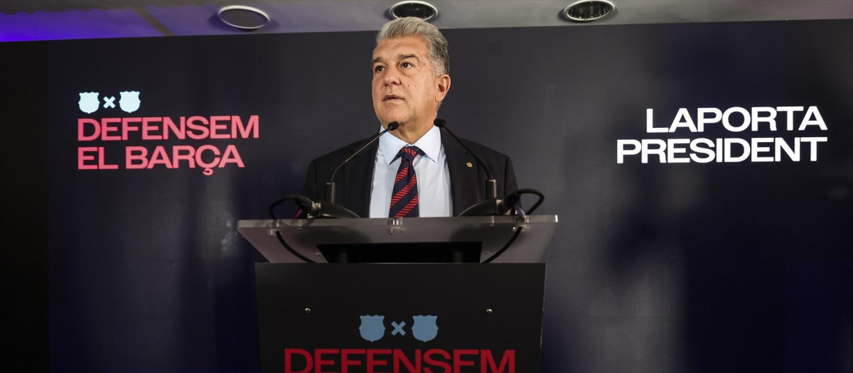 Joan Laporta, durante la presentación de su candidatura a las elecciones de 2026