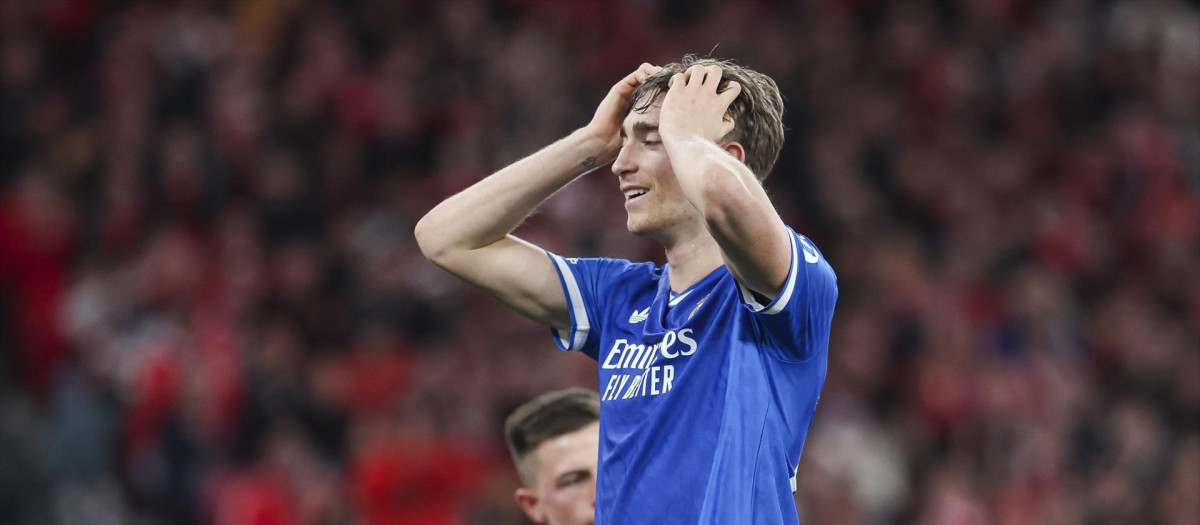Dean Huijsen del Real Madrid, en el partido ante el Benfica