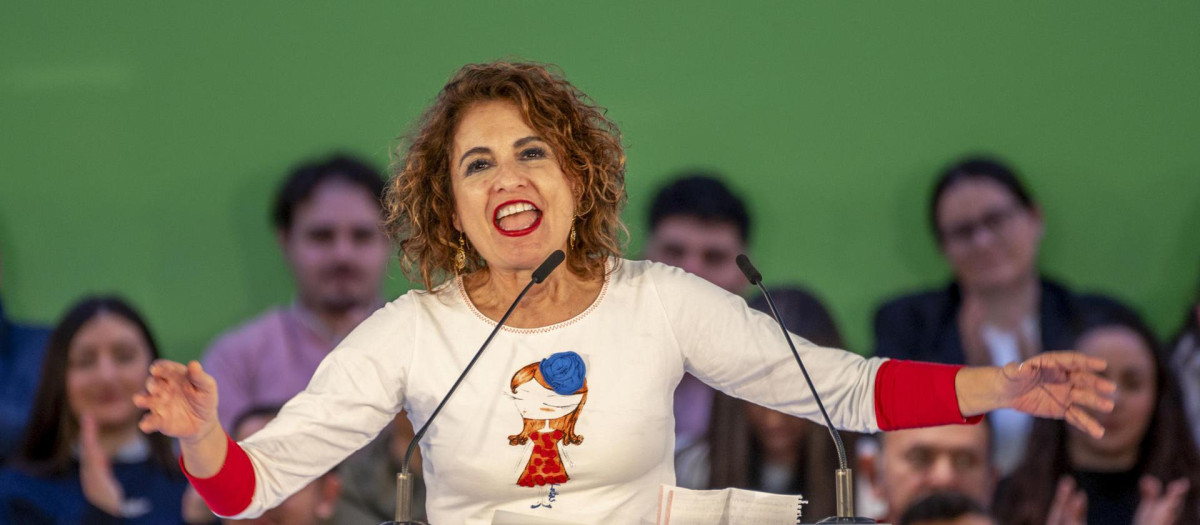 La ministra de Hacienda, María Jesús Montero, en el acto del PSOE-A por el 28-F en Jaén