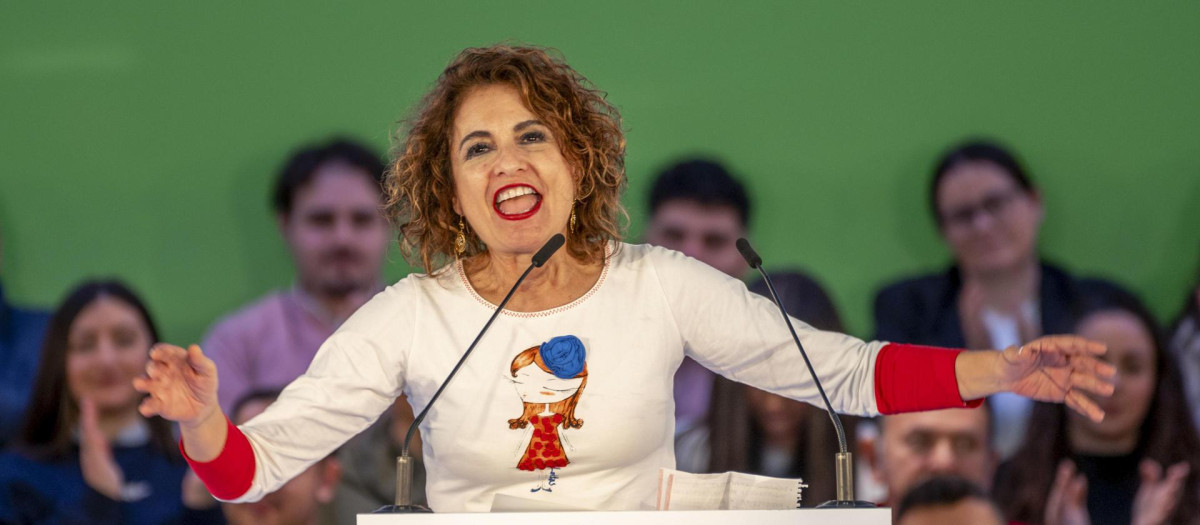 La ministra de Hacienda, María Jesús Montero, en el acto del PSOE-A por el 28-F en Jaén