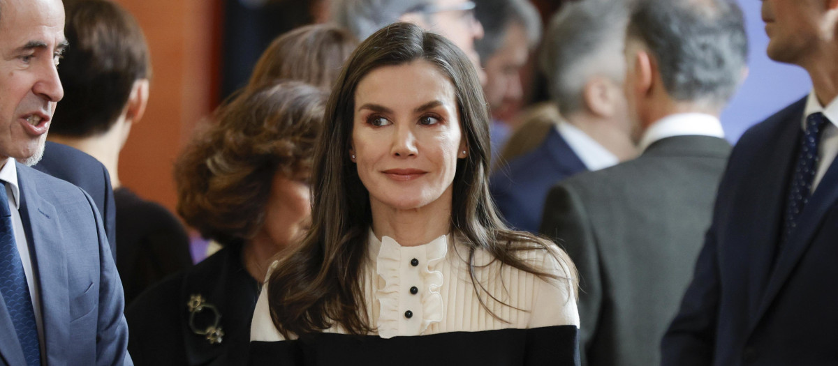 Spanish Queen Letizia attending In Memoriam Tomas Valiente 1996-2006 exhibition in Madrid on Friday, 13 February 2026.