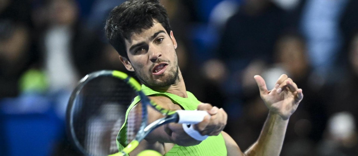 Carlos Alcaraz, en la final del ATP 500 de Doha