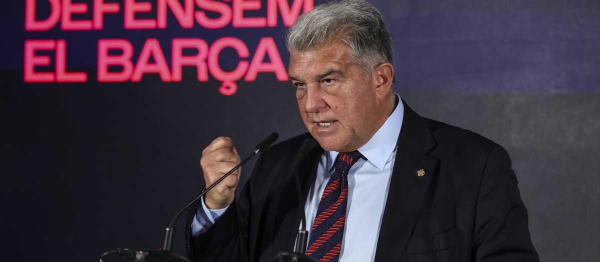 Joan Laporta, en la presentación de su candidatura a las elecciones del Barcelona