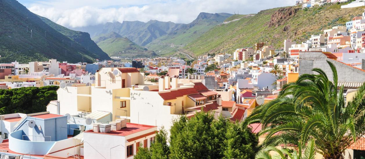 Vista aérea de San Sebastian, La Gomera