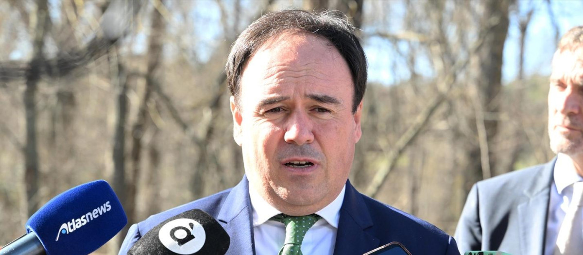 Imagen tomada este lunes del presidente de la Generalitat Valenciana, Juanfran Pérez Llorca, en Sagunto