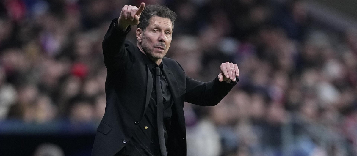 Diego Pablo Simeone, durante un partido del Atlético de Madrid esta temporada