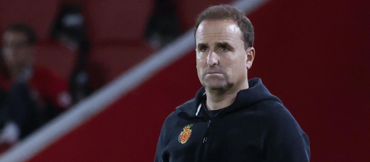 Jagoba Arrasate, durante un partido del Mallorca esta temporada