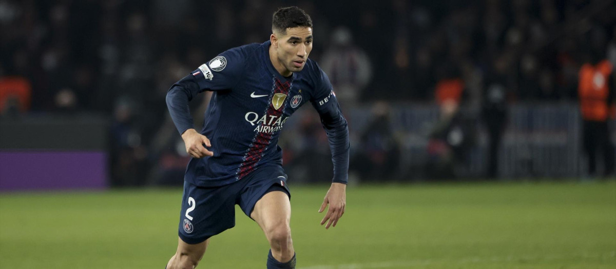 Achraf Hakimi, del PSG, en una imagen de esta temporada