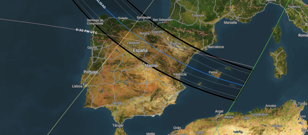 Web interactiva del eclipse que oscurecerá España en agosto de este año