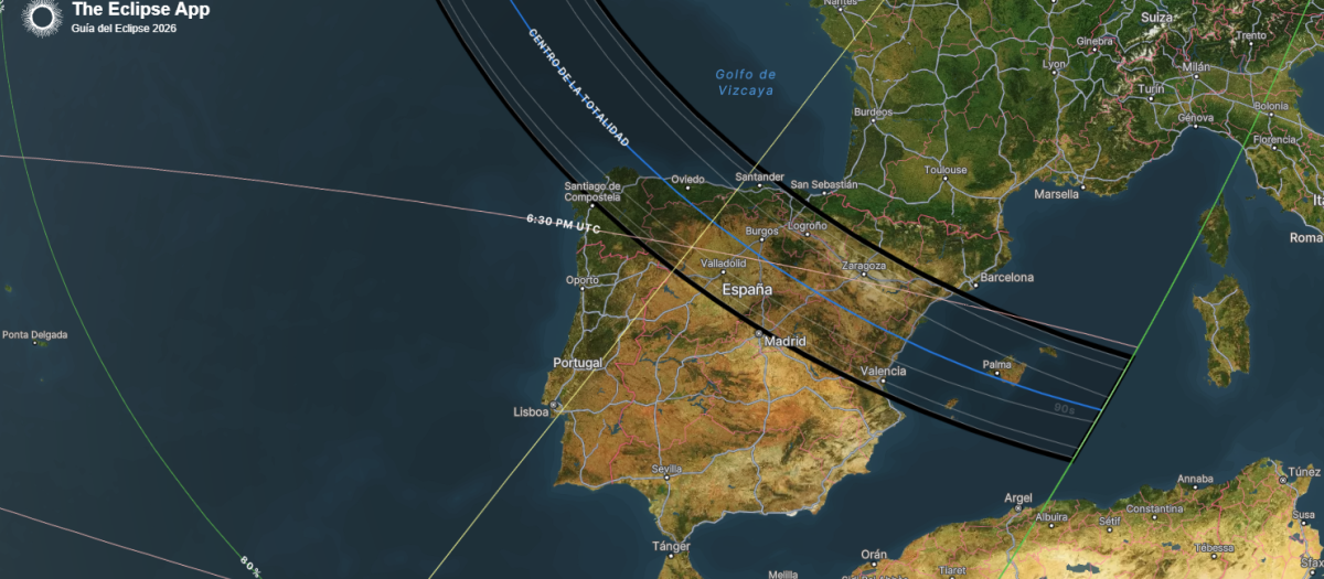 Web interactiva del eclipse que oscurecerá España en agosto de este año