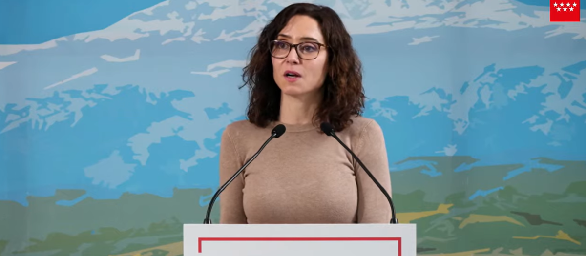 La presidenta de la Comunidad de Madrid, Isabel Díaz Ayuso