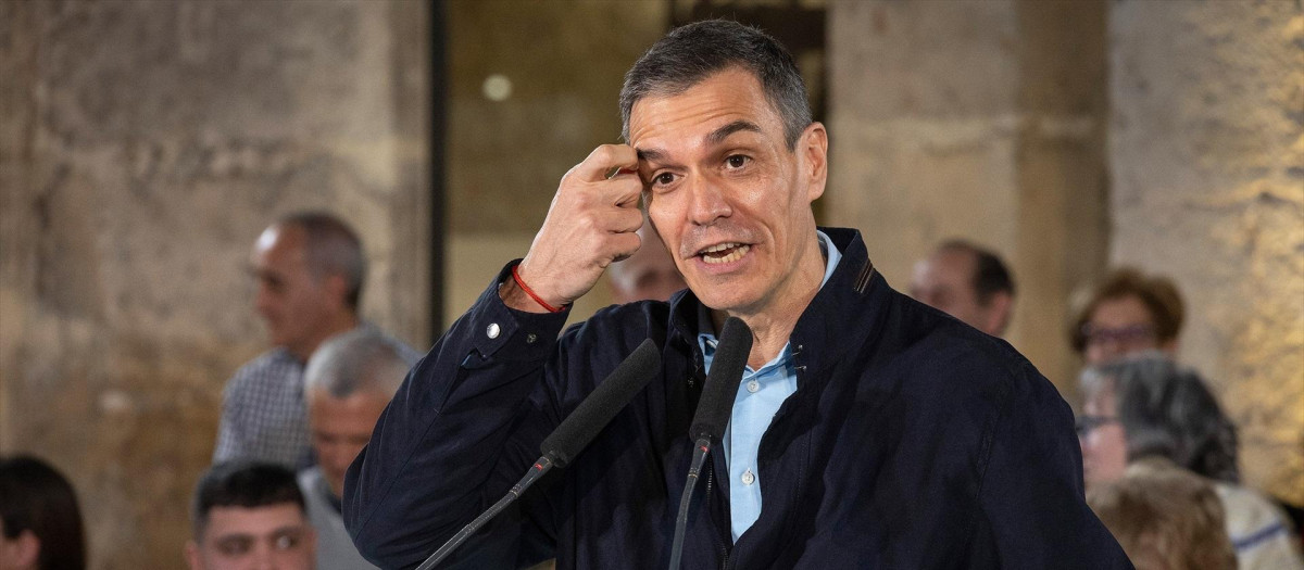 El presidente del gobierno, Pedro Sánchez, en un acto del PSOE en Burgos