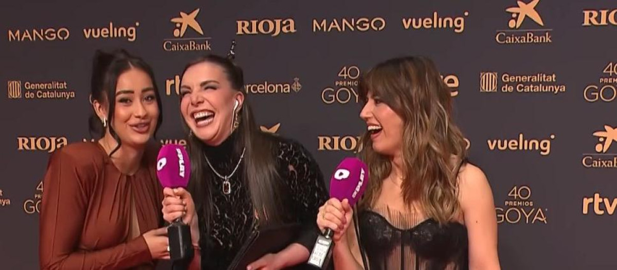 Marina Rivers, Inés Hernand y Núria Marín, presentadoras de la previa de los Goya en RTVE Play