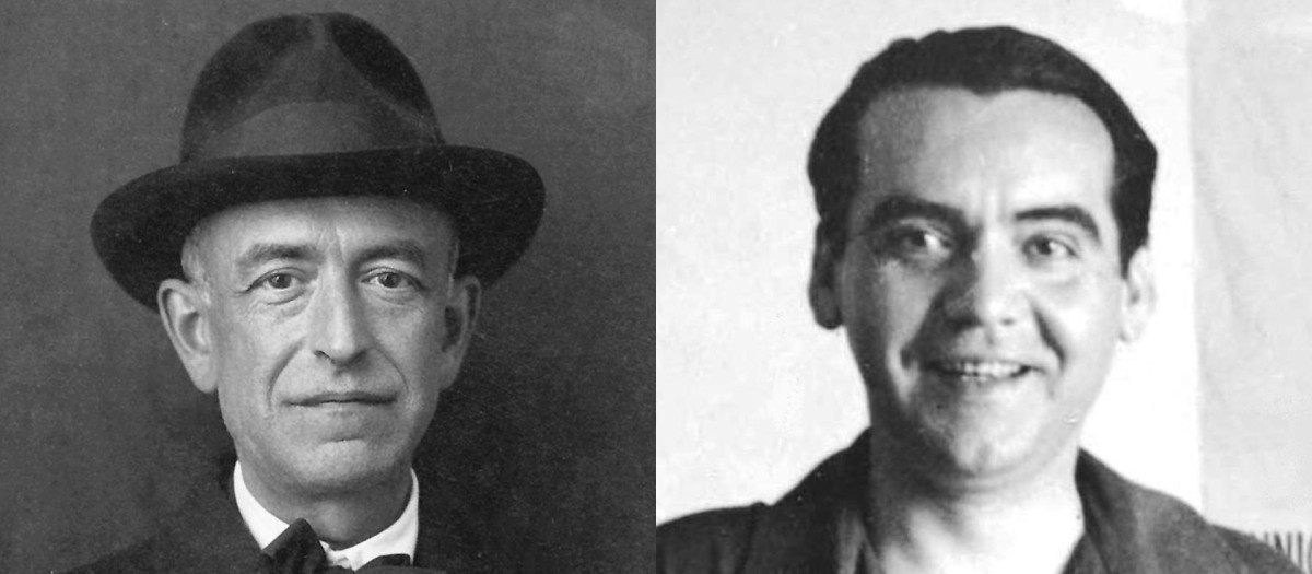 El compositor Manuel de Falla y el escritor Federico García Lorca