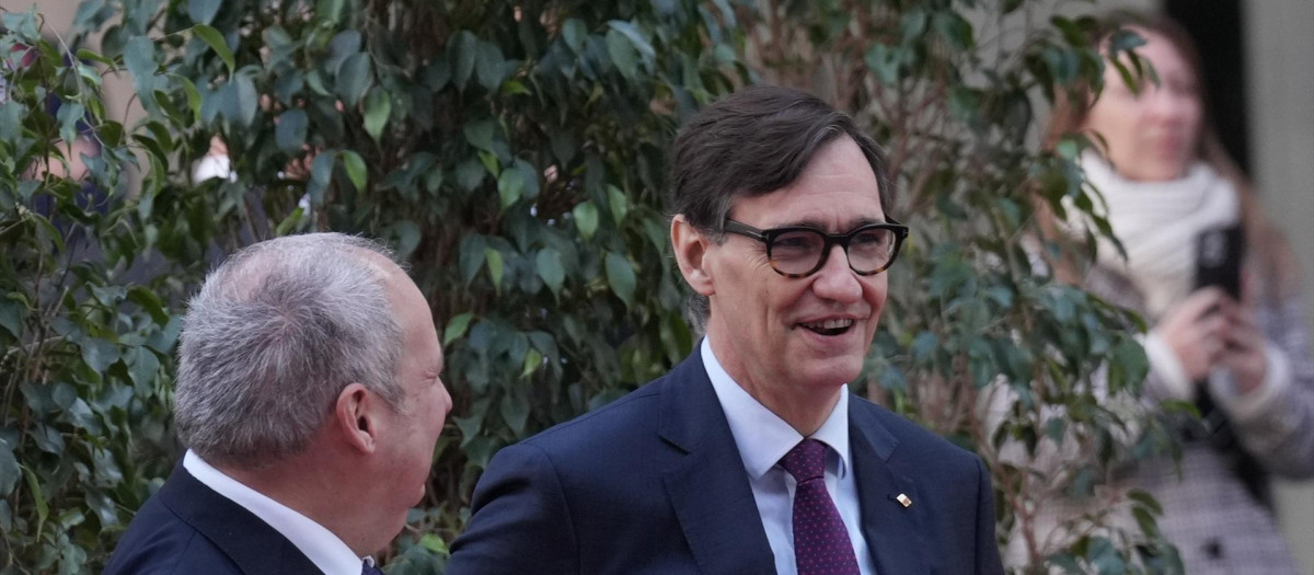 El presidente de la Generalitat, Salvador Illa, durante la inauguración del MWC 2026