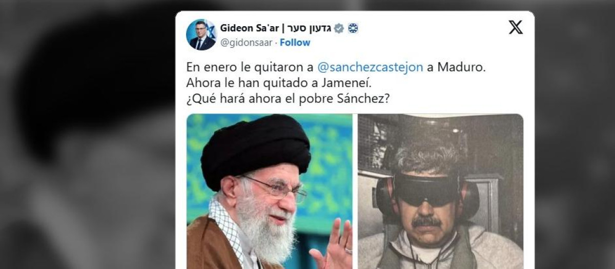 Captura de pantalla del tuit del ministros de Exteriores de Israel