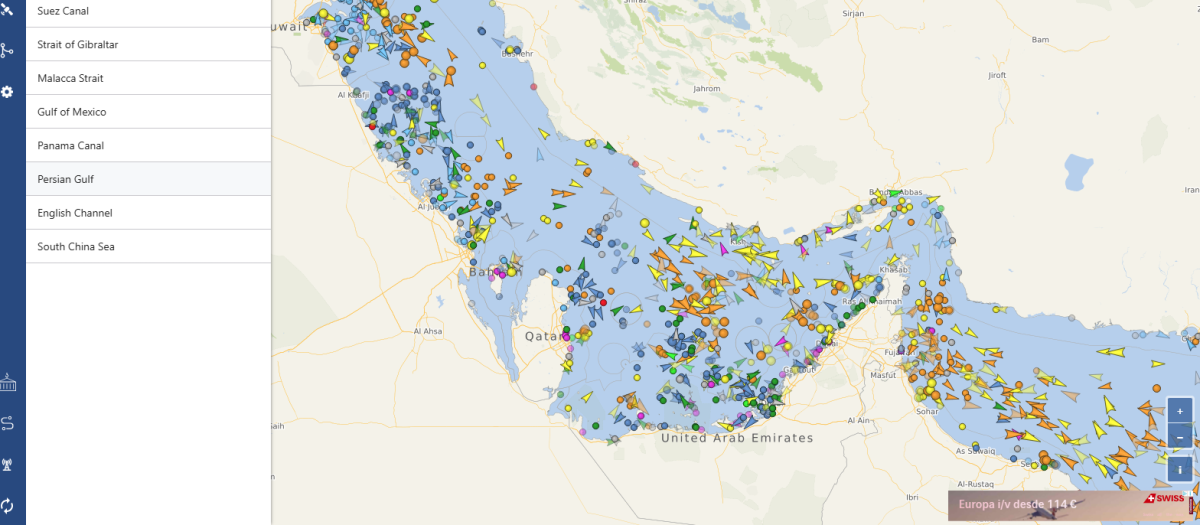 Imagen del estrecho de Ormuz