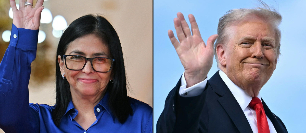 Delcy Rodríguez y Donald Trump