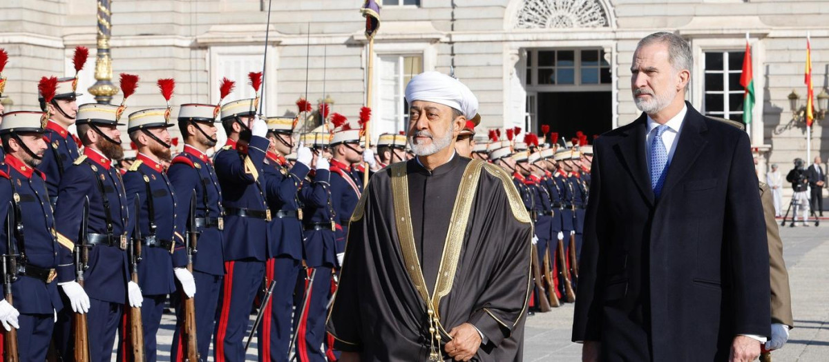 El Rey con el Sultán de Omán el pasado noviembre en el Palacio Real de Madrid