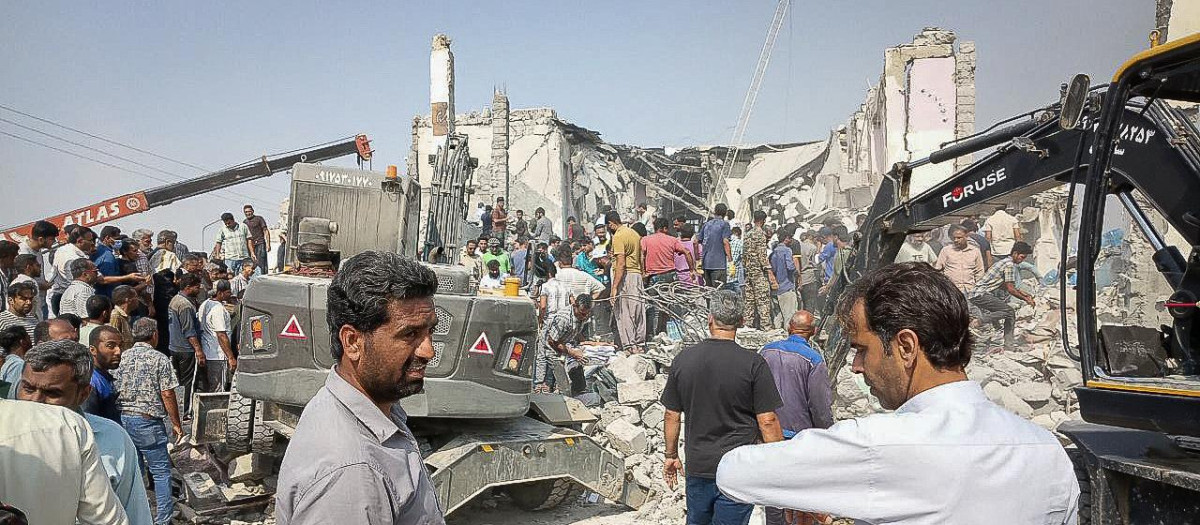 Escombros de la escuela infantil de Minab, al sur de Irán