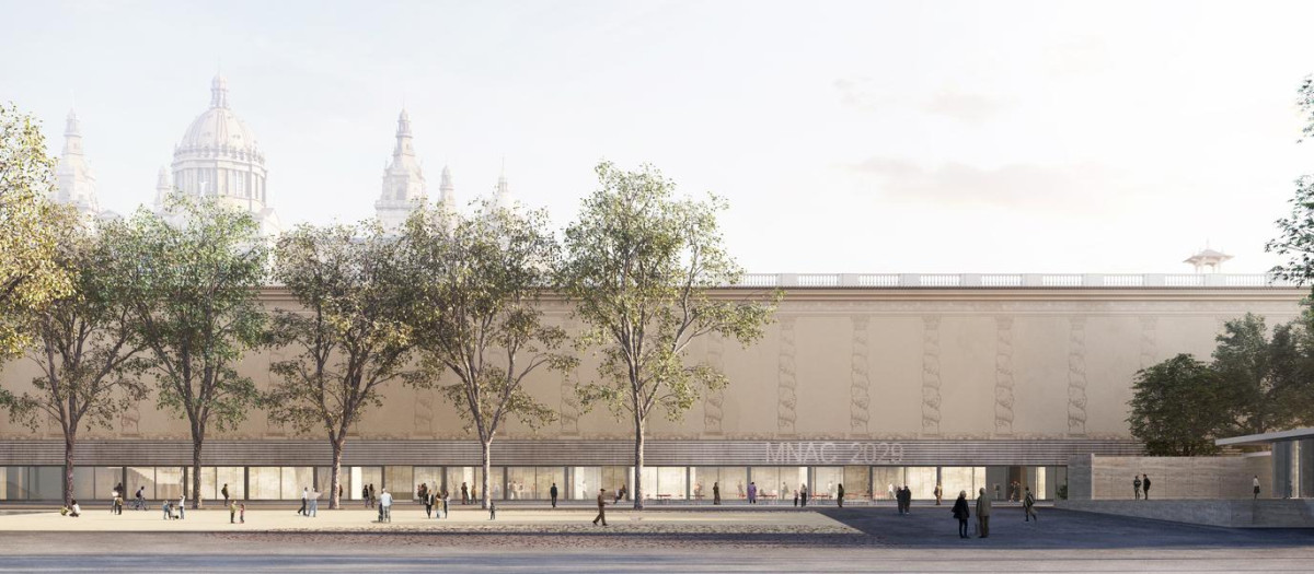 Así quedaría la nueva entrada principal del MNAC, en el Palacio Victoria Eugenia