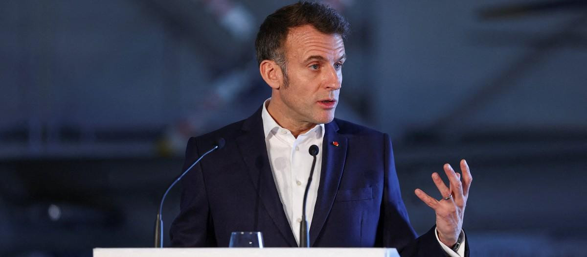 France's President Emmanuel Macron delivers remarks during a joint press conference with Cyprus' President and Greece's Prime Minister (not pictured) at Paphos Military Base, Cyprus on March 9, 2026. President Emmanuel Macron is visiting Cyprus, his office said, as France deploys warships to the Mediterranean following a drone attack on the island EU member days ago (Photo by Gonzalo Fuentes / POOL / AFP)