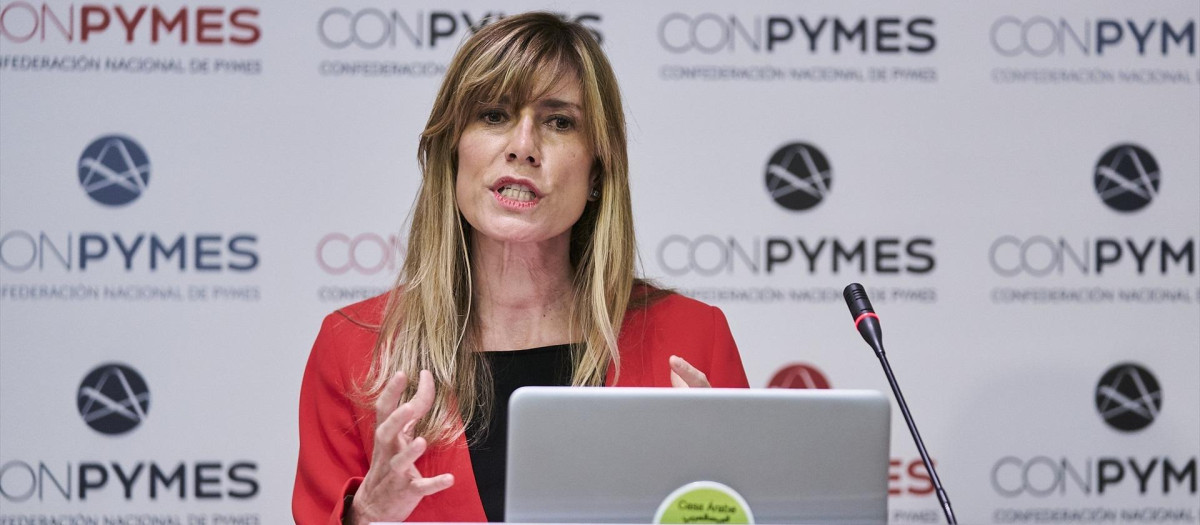 Begoña Gómez, durante el acto de presentación de Conpymes.