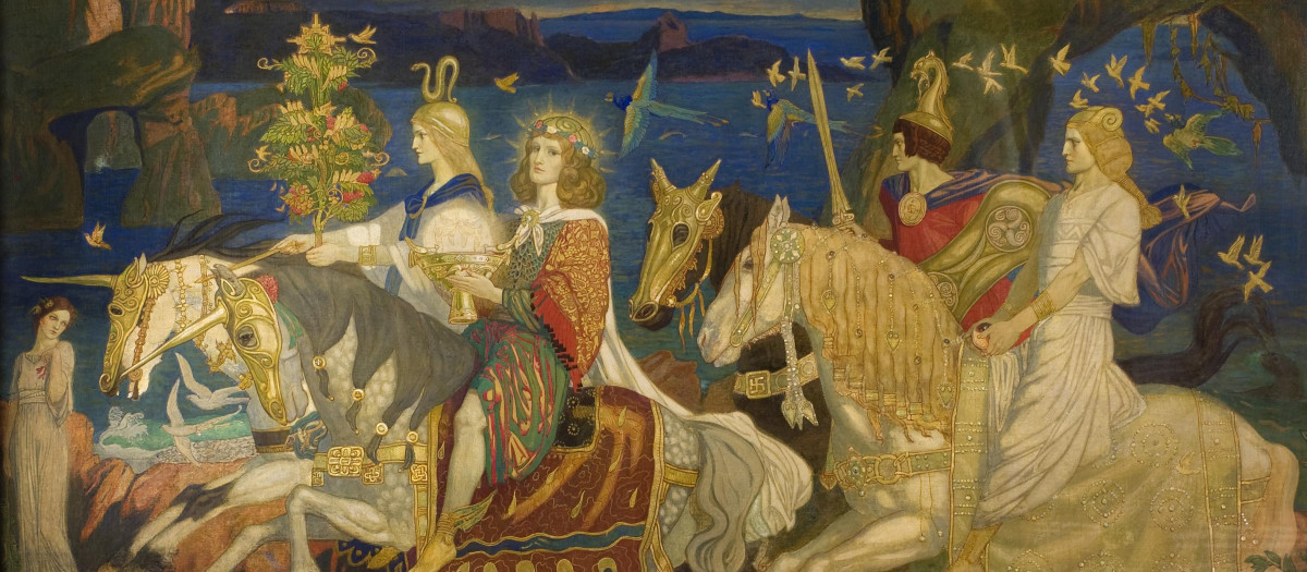 Los Tuatha Dé Danann tal y como aparecen representados en la obra de John Duncan «Los jinetes del Sídhe»