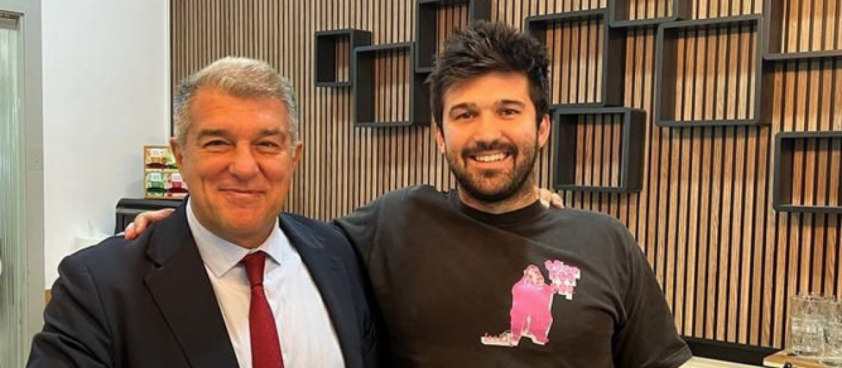 Joan Laporta con su hijo