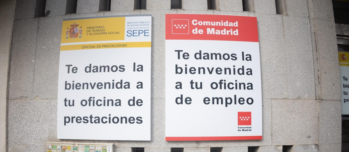 (Foto de ARCHIVO)
Fachada de la oficina del INEM, a 4 de marzo de 2025, en Madrid (España). El número de parados registrados en las oficinas de los servicios públicos de empleo (antiguo Inem) en la Comunidad de Madrid subió un 1,45% en febrero con 4.172 desempleados más en relación al mes de enero, hasta alcanzar la cifra global de 291.742 personas en paro en la región.

Eduardo Parra / Europa Press
04 MARZO 2025;PARO;INEM;COMUNIDAD DE MADRID;DESEMPLEADOS;FEBRERO;2025
04/3/2025