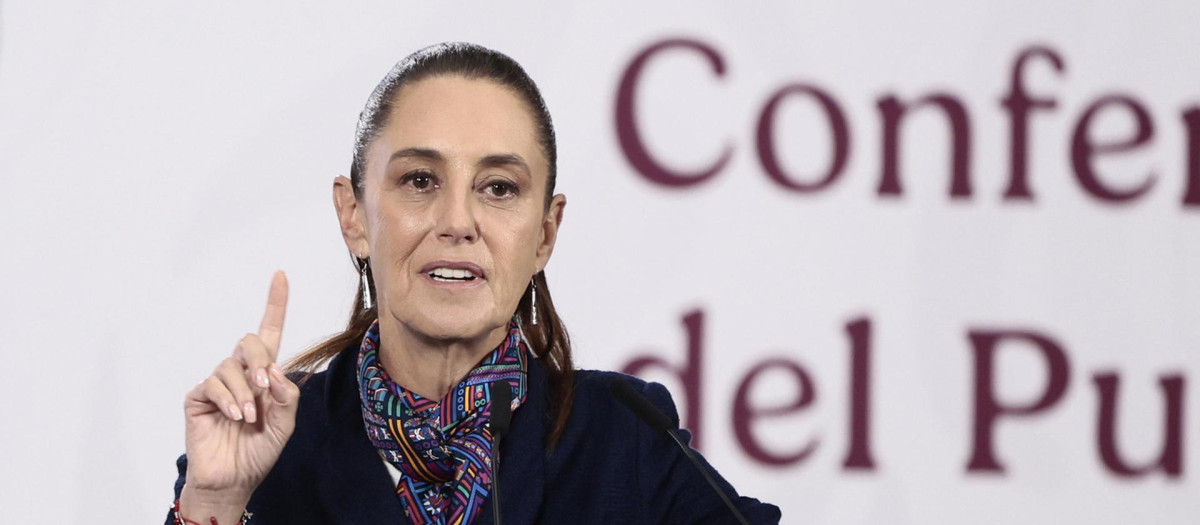 La presidenta de México, Claudia Sheinbaum, en el Palacio Nacional de la Ciudad de México