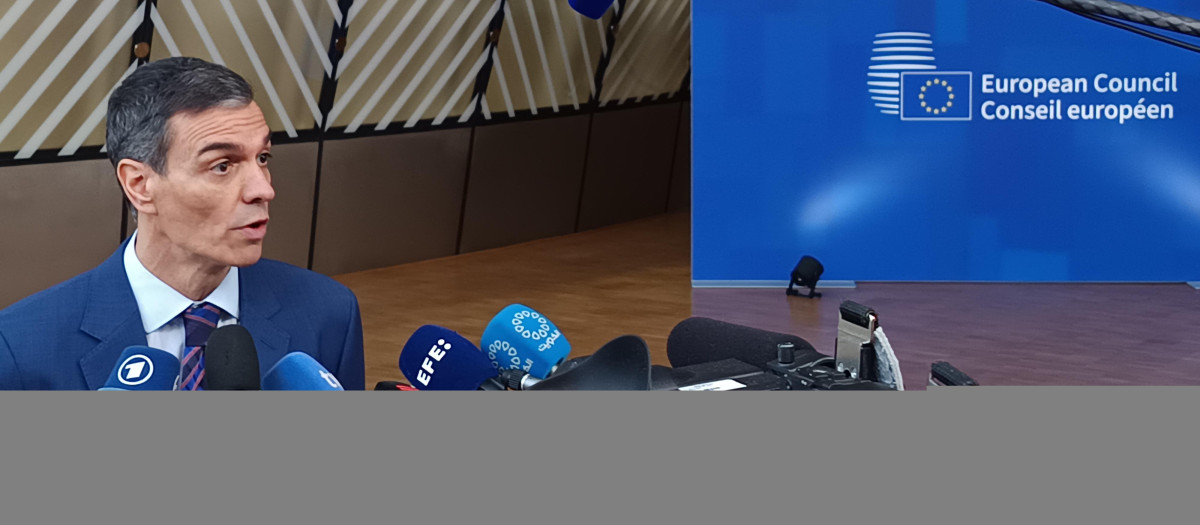 El presidente del Gobierno, Pedro Sánchez, a su llegada al Consejo Europeo en Bruselas