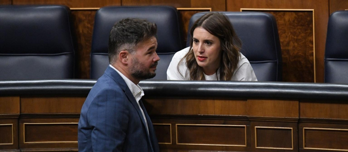 Gabriel Rufián e Irene Montero en una imagen de archivo
