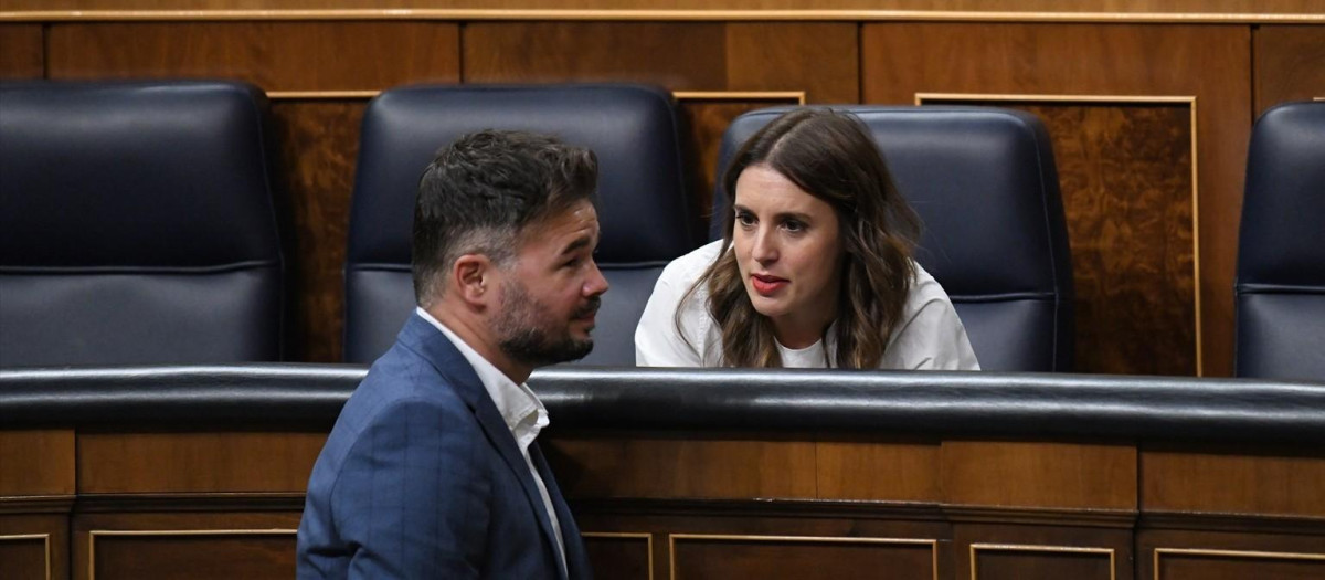 Gabriel Rufián e Irene Montero en una imagen de archivo